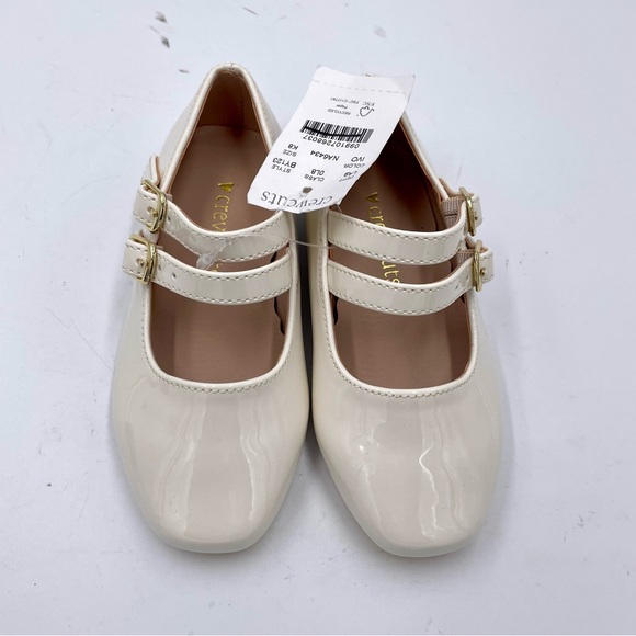 NEW J. Crew Crewcuts Ivory Patent Girls Double Strap Ballet Flats Size K8 - Picture 2 of 12